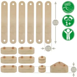 Circuito de equilibrio Pikler con 6 listones de madera - 509Crew