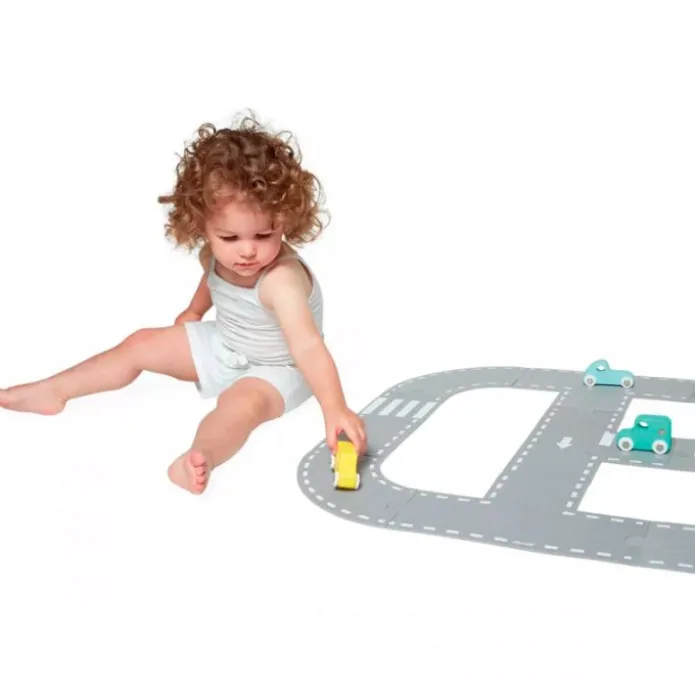 Circuito de fieltro con coches de madera Boild - Janod