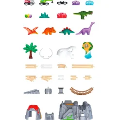 Circuito de madera Aventura ferroviaria dinosaurios - Hape