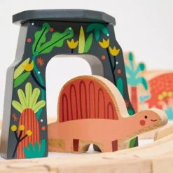 Circuito de tren de madera Dinosaurios - Mentari