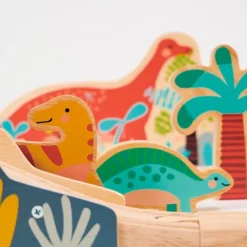 Circuito de tren de madera Dinosaurios - Mentari