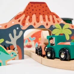 Circuito de tren de madera Dinosaurios - Mentari