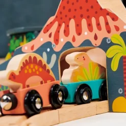 Circuito de tren de madera Dinosaurios - Mentari