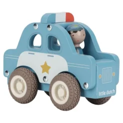 Coche de policía y muñeco de madera - Little Dutch