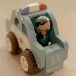 Coche de policía y muñeco de madera - Little Dutch