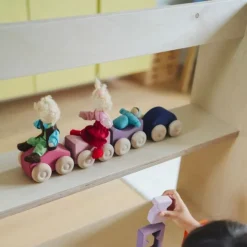Coches de madera apilables rosas (2) - Grimm's