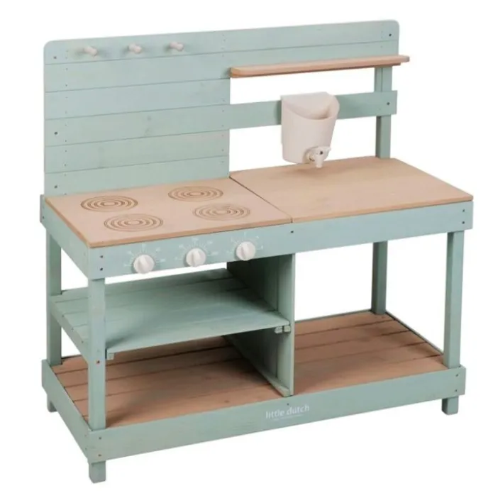 Cocinita de madera para exterior verde menta - Little Dutch