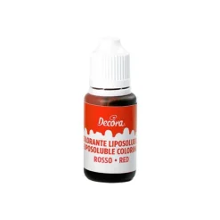 Colorante alimentario líquido liposoluble rojo 15 g - Decora