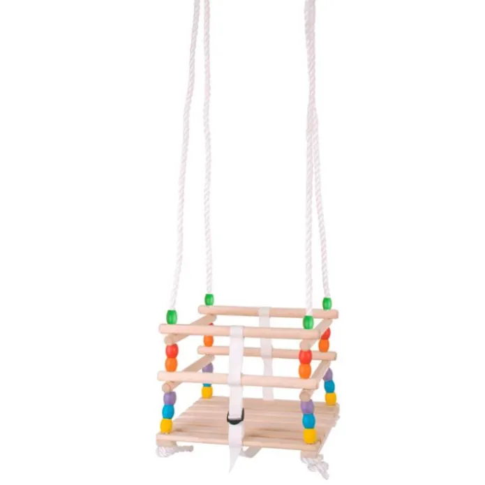 Columpio cuna de cuerda y madera para exterior - Bigjigs