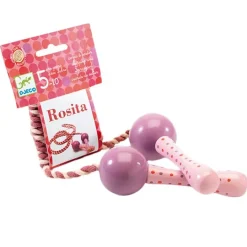 Comba Rosita: cuerda de saltar con mangos de madera - Djeco