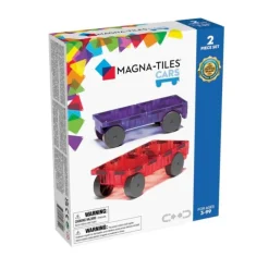 Construcción magnética 2 coches rojo y morado - Magna-Tiles
