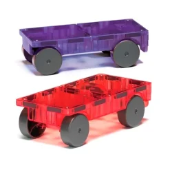 Construcción magnética 2 coches rojo y morado - Magna-Tiles
