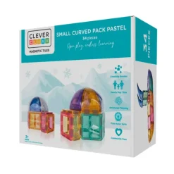Construcción magnética Curved Pack Pastel 34 piezas - Cleverclixx