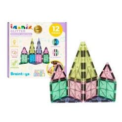 Construcción magnética Imanix Glitter 12 piezas - Braintoys
