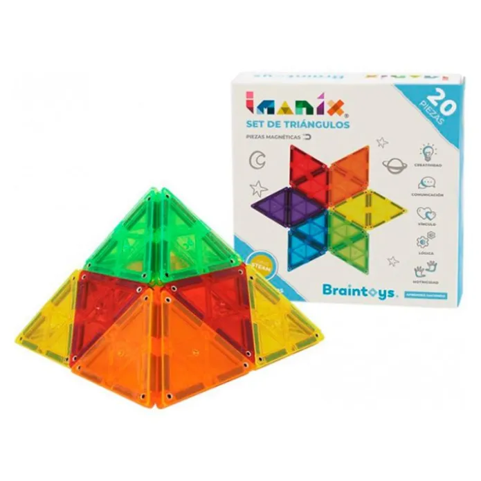 Construcción magnética Imanix 20 triángulos equiláteros - Braintoys