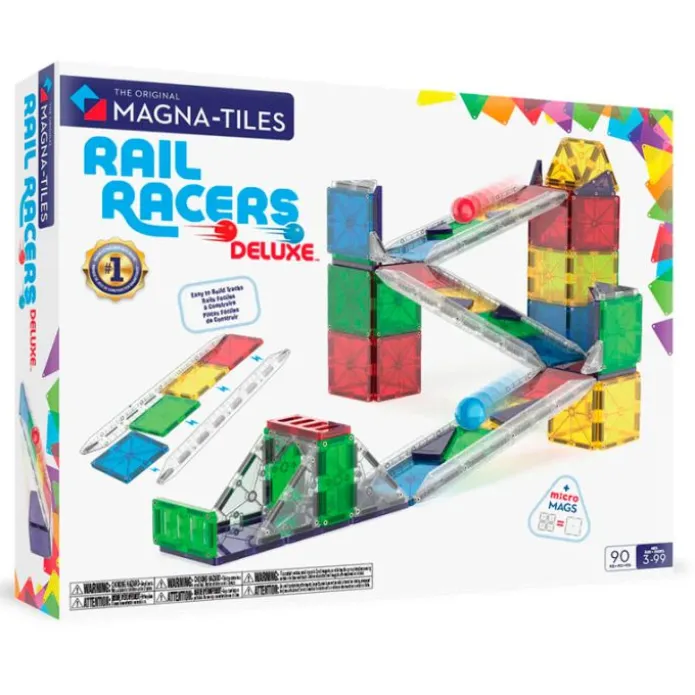 Construcción magnética 90 piezas Circuito de bolas Rail Racers - Magna-Tiles