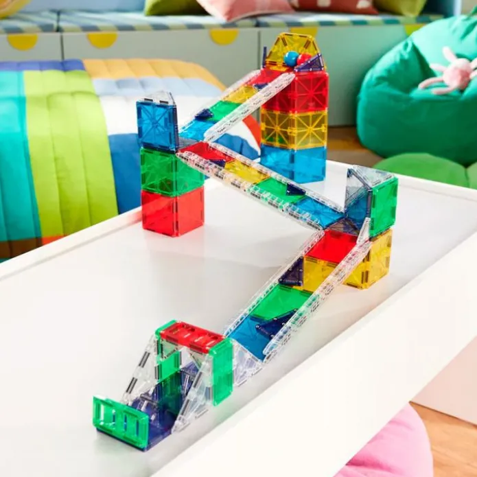 Construcción magnética 90 piezas Circuito de bolas Rail Racers - Magna-Tiles