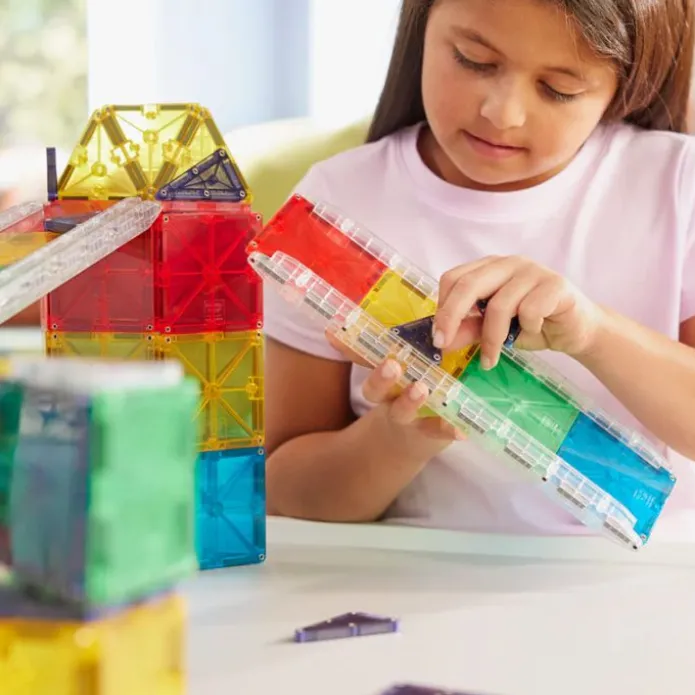 Construcción magnética 90 piezas Circuito de bolas Rail Racers - Magna-Tiles