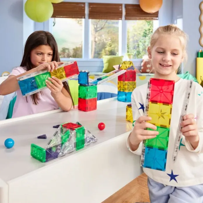 Construcción magnética 90 piezas Circuito de bolas Rail Racers - Magna-Tiles