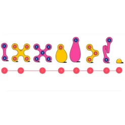 Construcción magnética 30 piezas flexibles Crew rosa/amarillo - Clixo