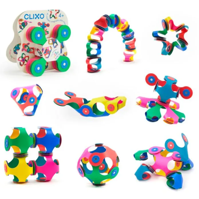 Construcción magnética 9 piezas flexibles Tiny Mighty Minipack - Clixo
