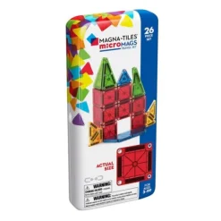 Construcción magnética 26 piezas MicroMags Travel en caja metálica - Magna-Tiles