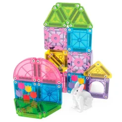 Construcción magnética 24 piezas MicroMags Travel Spring en caja metálica - Magna-Tiles