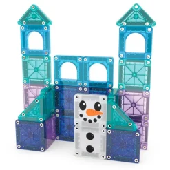 Construcción magnética 26 piezas MicroMags Travel Winter Wonder en caja metálica - Magna-Tiles