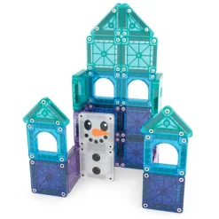 Construcción magnética 26 piezas MicroMags Travel Winter Wonder en caja metálica - Magna-Tiles