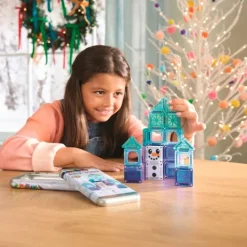 Construcción magnética 26 piezas MicroMags Travel Winter Wonder en caja metálica - Magna-Tiles