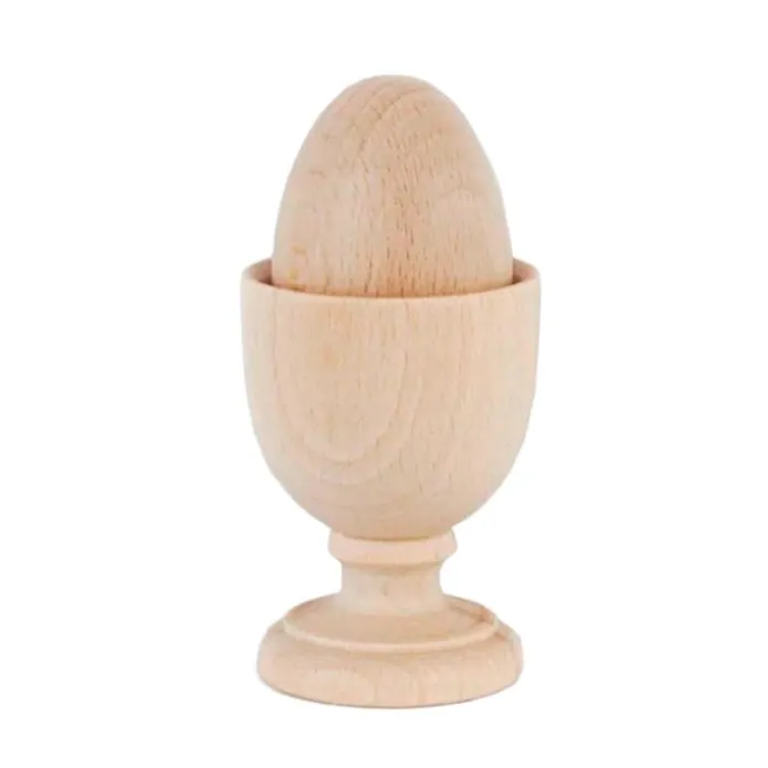 Copa y huevo de madera Montessori - Mamáluz
