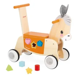 Correpasillos de madera con encajable burro - Janod