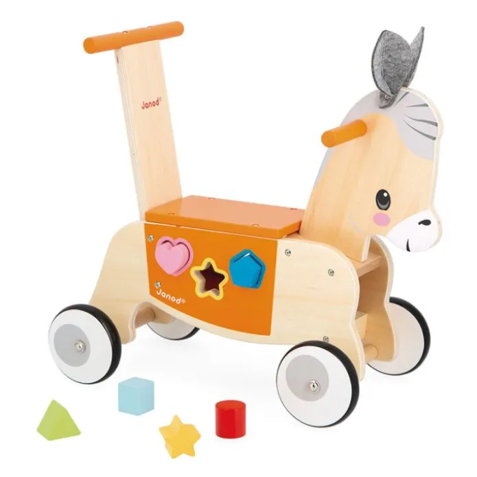 Correpasillos de madera con encajable burro - Janod
