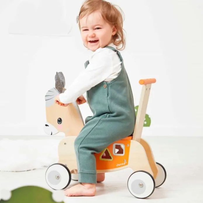 Correpasillos de madera con encajable burro - Janod