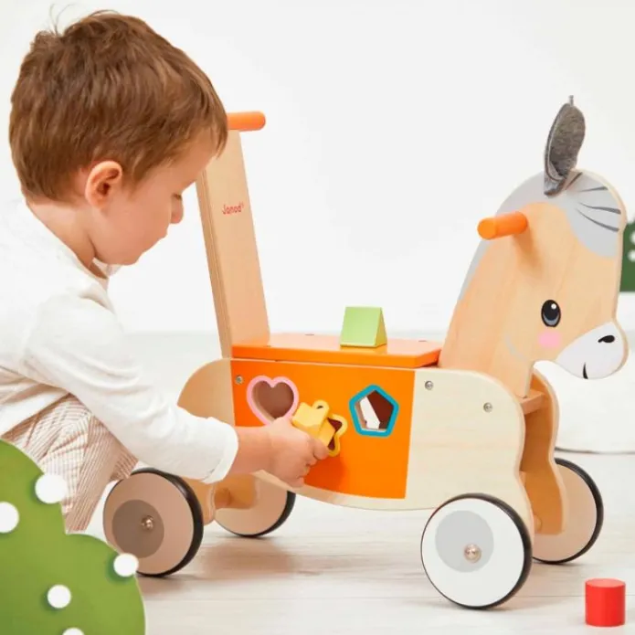 Correpasillos de madera con encajable burro - Janod