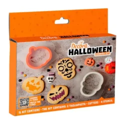Cortadores calabaza y calavera y stencils monstruos Halloween - Decora