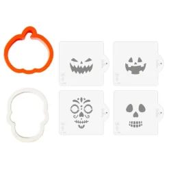 Cortadores calabaza y calavera y stencils monstruos Halloween - Decora