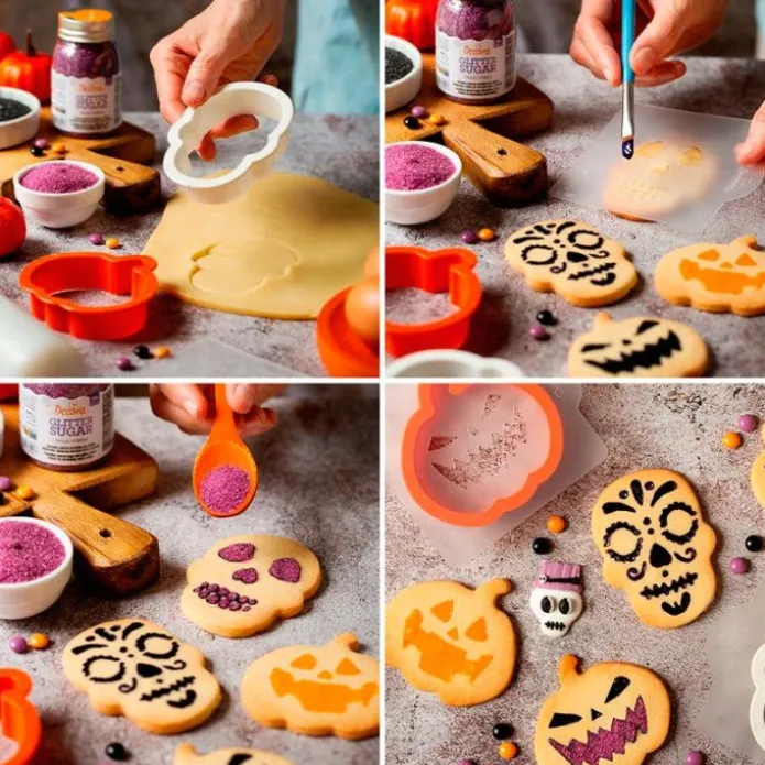 Cortadores calabaza y calavera y stencils monstruos Halloween - Decora