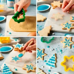 Cortadores y stencils copos de nieve y árboles de Navidad - Decora
