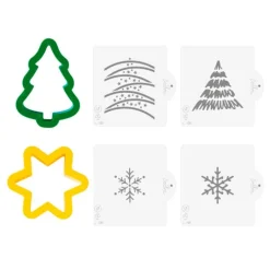 Cortadores y stencils copos de nieve y árboles de Navidad - Decora