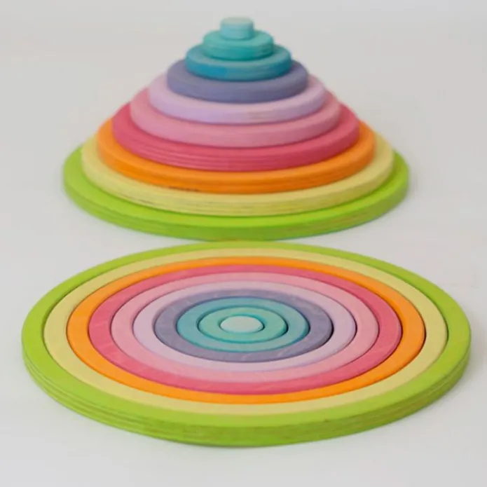 Círculos concéntricos y anillos colores pastel - Grimm's
