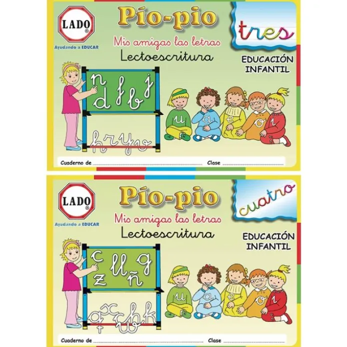 Cuadernos de lectoescritura Mis amigas las letras Pío-Pío 3 y 4 - LADO
