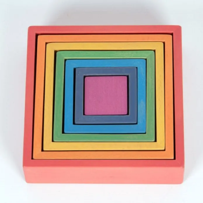 Cuadrados de madera de colores (7) - TickiT
