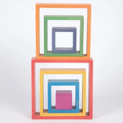 Cuadrados de madera de colores (7) - TickiT