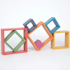 Cuadrados de madera de colores (7) - TickiT