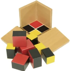Cubo del binomio algebraico de madera - Montessori