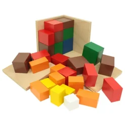 Cubo del trinomio aritmético de madera - Montessori