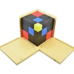 Cubo del trinomio de madera - Montessori