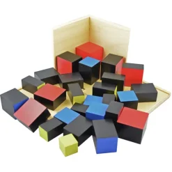 Cubo del trinomio de madera - Montessori