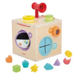 Cubo de madera con actividades sensoriales - Janod